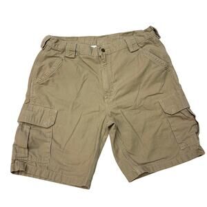 Carhartt Shorts Mens Sz 38 (36) Beige Cargo Duck Canvas Original Fit Workwear